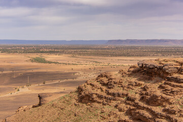 Desert valley in the Moroccan countryside near the Atlas Mountains
