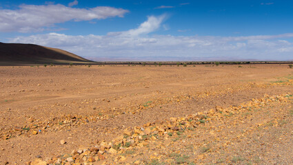 Desert valley in the Moroccan countryside near the Atlas Mountains