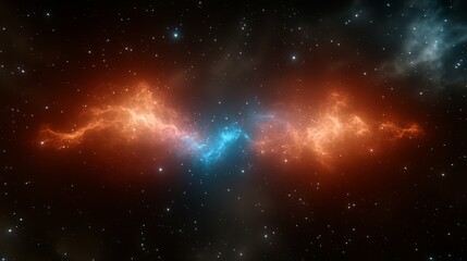 Fototapeta premium Celestial Collision A Symphony of Cosmic Energy and Light