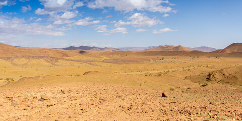 Desert valley in the Moroccan countryside near the Atlas Mountains