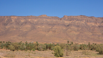 Desert valley in the Moroccan countryside near the Atlas Mountains