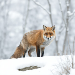 Obraz premium Fox in snow