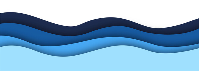 Abstract Wave Paper Cut Style