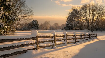 Snow-Covered Countryside Serenity