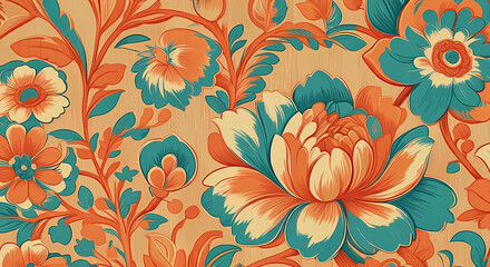 Vintage Floral Pattern Wallpaper Design