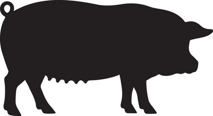 Pig animal silhouette vector art illustration isolated on transparent background