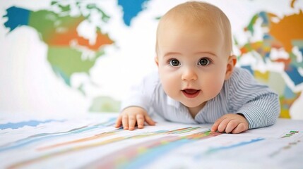 Baby Exploring Economic Growth with Financial Charts and World Map