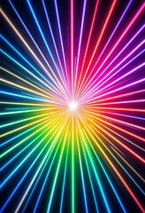 Radiant Rainbow Lines Converge At Center