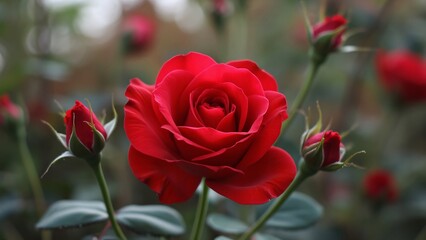 red rose in garden