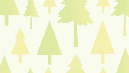 Árboles geométricos y hojas en verdes y marrones sobre fondo blanco mate. Fusión de diseño moderno y naturaleza, ideal para textiles o branding digital.