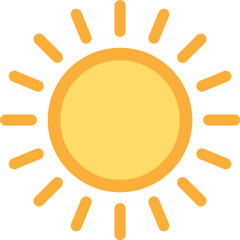 Sun flat icon Summer pictogram. Sunlight symbol. for website design, web button, mobile app illustration