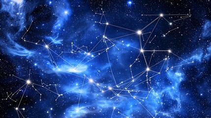 Fototapeta premium A blue sky with stars and constellations