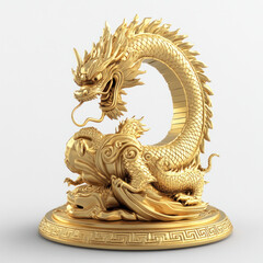 Obraz premium golden dragon statue