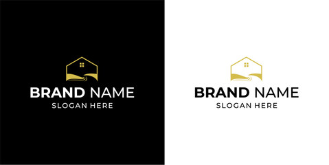 Creative House Logo with Desert, Illustration, Design Inspiration, Vector, Icon