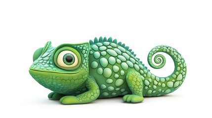 Fototapeta premium A cartoon lizard with a smile on its face