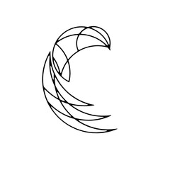 Stylish black-and-white vector icon with a unique and creative design. Perfect for logos, branding, web design, and digital projects