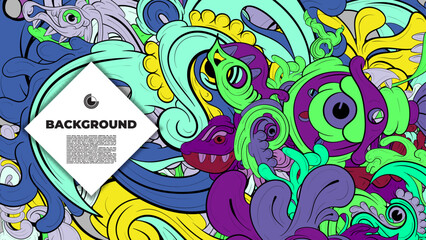 Vibrant and Playful Colorful Abstract Doodle Art Design for Posters, Book Covers, Flyers, Digital Backgrounds, Prints, and Wall Decor, Ideal for Modern and Creative Project