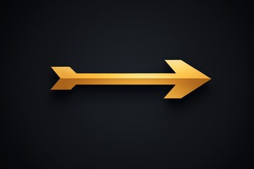 a gold arrow icon on a black background