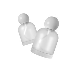 Realistic luxury floating two perfume bottle mockup