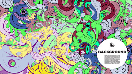 Vibrant and Playful Colorful Abstract Doodle Art Design for Posters, Book Covers, Flyers, Digital Backgrounds, Prints, and Wall Decor, Ideal for Modern and Creative Project