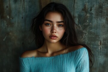 Fototapeta premium Captivating Portrait of Woman with Natural Beauty