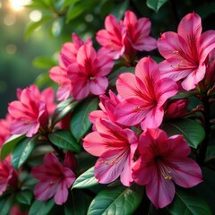 Obraz premium Fragrant blooms of rhododendron in full bloom, blooming, nature, photography