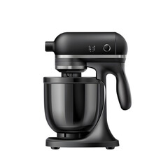 Electric stand mixer with stainless bowl isolated in 3D cartoon style representing kitchen appliance baking tool or culinary cooking machine for recipes