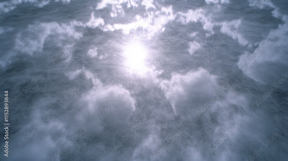 Aufkleber a serene view of clouds reflecting sunlight, creating a tranquil atmosphere in the sky.