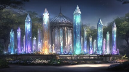 Fototapeta premium Enchanting Crystal Garden at Night