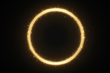 a glowing circle with sparks on a black background