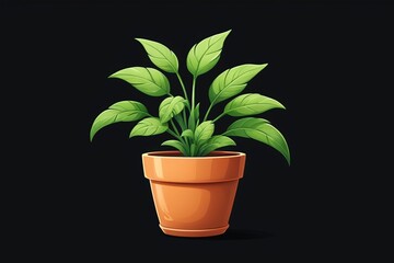 a pot with a plant in it