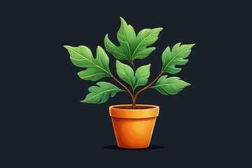 Obraz premium a plant with green leaves in a pot