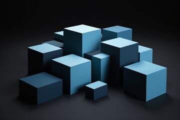 a bunch of cubes on a black background