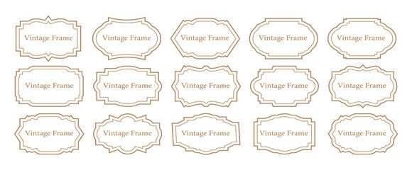  Set of Vintage frames set isolated on white background. Decorative frame. luxury vintage frames, collection of retro labels, badges. Luxury vintage ornamental frame collection