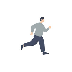 Man Jogging in Winter Illustration