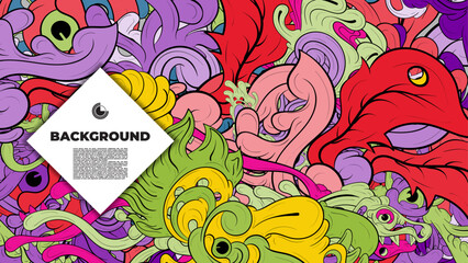 Vibrant and Playful Colorful Abstract Doodle Art Design for Posters, Book Covers, Flyers, Digital Backgrounds, Prints, and Wall Decor, Ideal for Modern and Creative Project