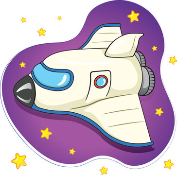 Illustration of a space shuttle transport starship. Ideal for promotional and educational materials