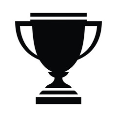 Trophy icon, silhouette, vector, outline, illustration isolated on white background.
