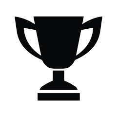 Trophy icon, silhouette, vector, outline, illustration isolated on white background.