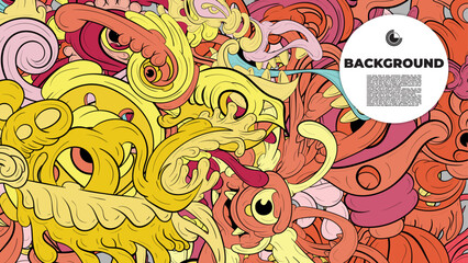 Vibrant and Playful Colorful Abstract Doodle Art Design for Posters, Book Covers, Flyers, Digital Backgrounds, Prints, and Wall Decor, Ideal for Modern and Creative Project