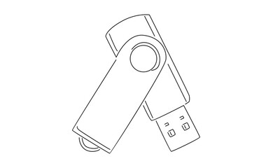 line art of flashdisk illustration