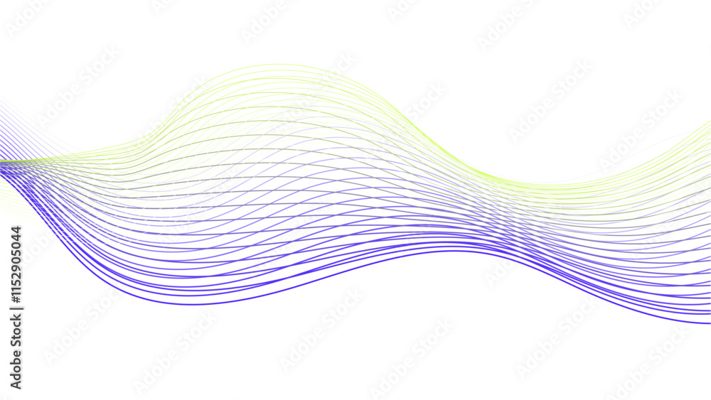 Canvas Prints abstract wavy lines in purple and yellow on white background. the wave is flowing and has a sense of