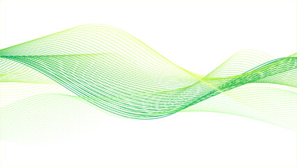 abstract background with wavy line. Bright wavy sector abstract background. Abstract green and yellow wavy lines on white background.	