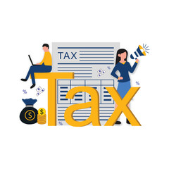 march ending tax annoucment vector design