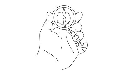 line art of compass illustration	