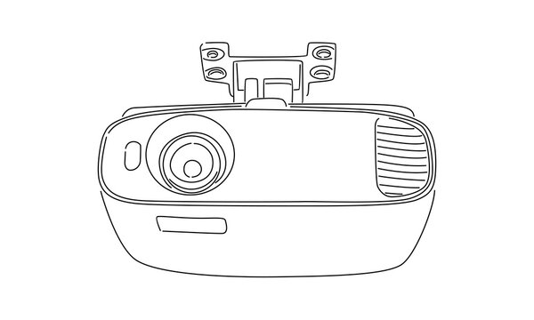 black and white projector line art clip art preview