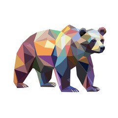 Colorful Low Poly Bear Vector illustration