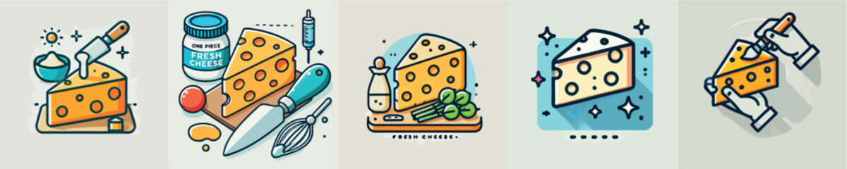 Cut cheese vector image