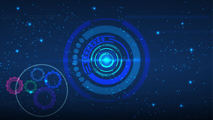 Abstract technology background. Futuristic interface. Vector illustration for your design Abstract technology background with circuit board. Vector illustration for your design 