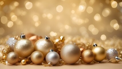 Golden Bauble on Snowy Branches: A Perfect Xmas Ornament Scene"